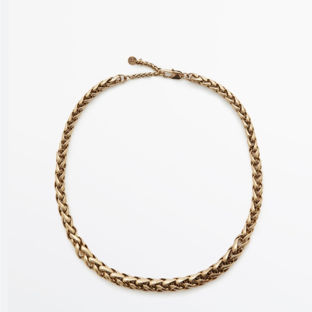 NWT Massimo Dutti 16k gold plated brass Necklace